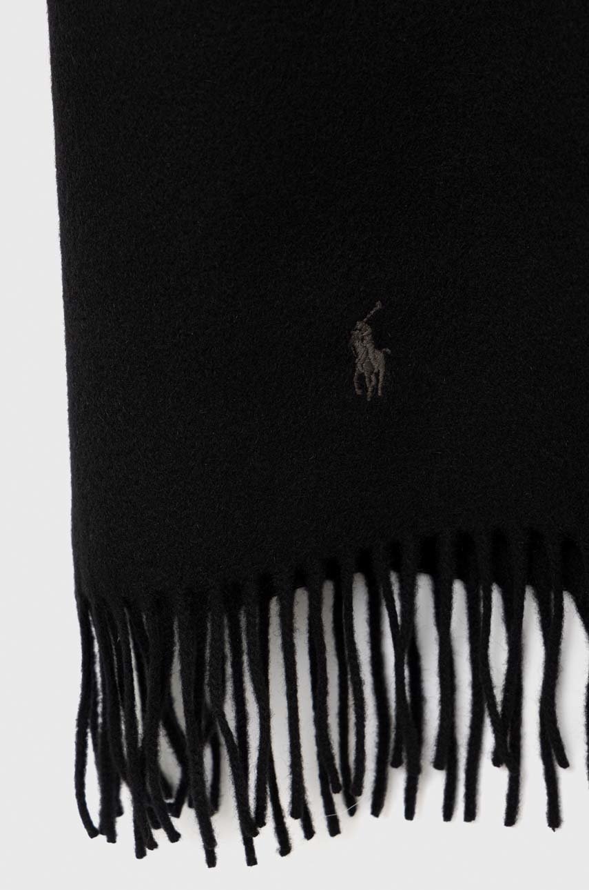 

Кашемировый шарф Polo Ralph Lauren цвет чёрный однотонный