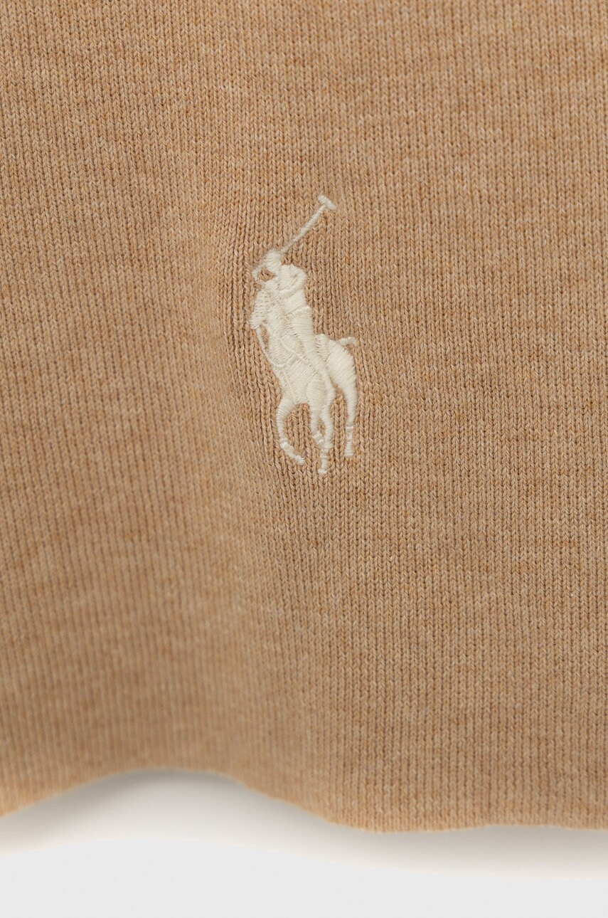 

Бавовняний шарф Polo Ralph Lauren колір бежевий однотонний