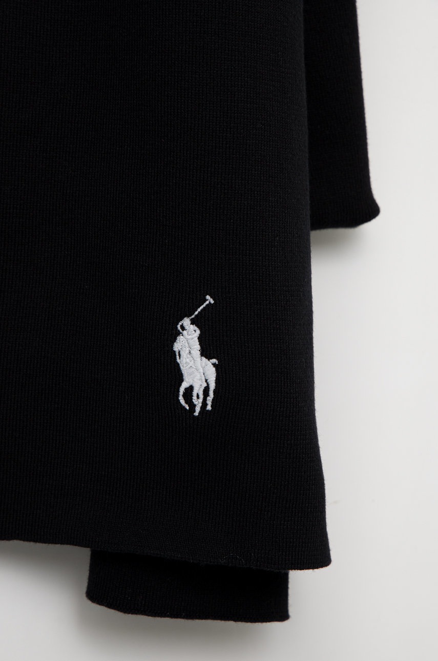

Бавовняний шарф Polo Ralph Lauren колір чорний однотонний