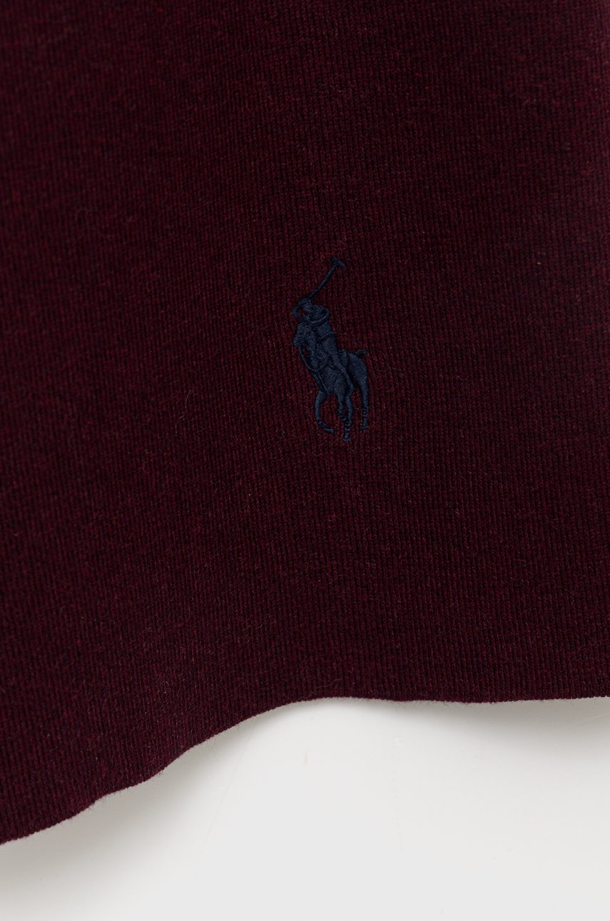 

Бавовняний шарф Polo Ralph Lauren колір бордовий однотонний