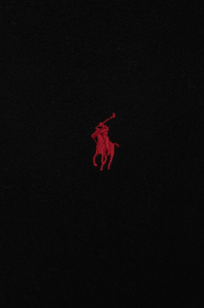 

Шерстяной шарф Polo Ralph Lauren цвет чёрный узорный