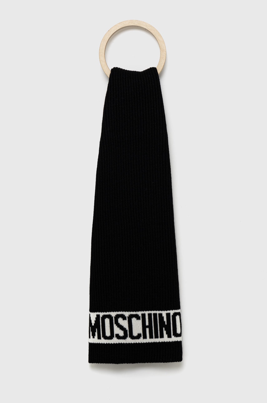 Moschino fular barbati, culoarea negru, neted