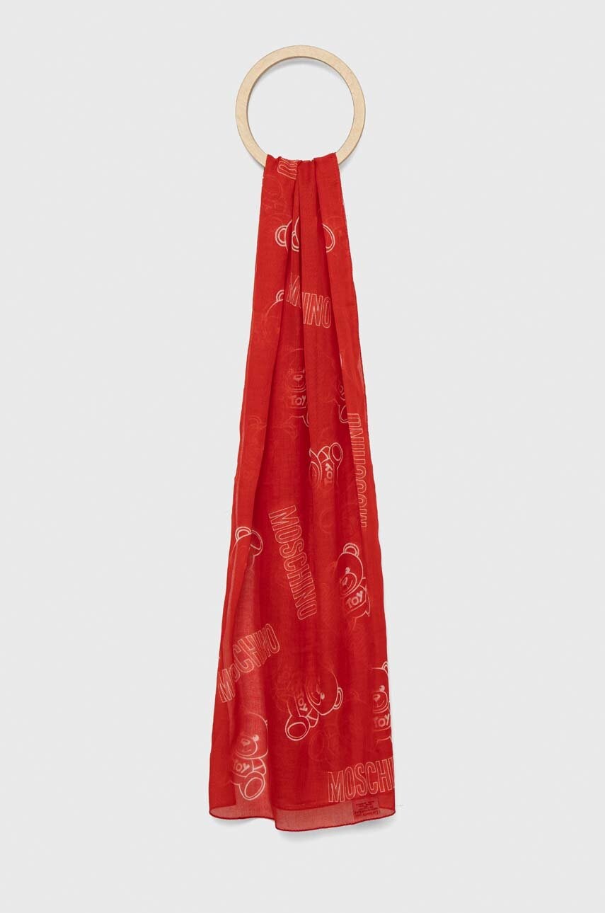 Moschino esarfa din bumbac culoarea rosu, modelator