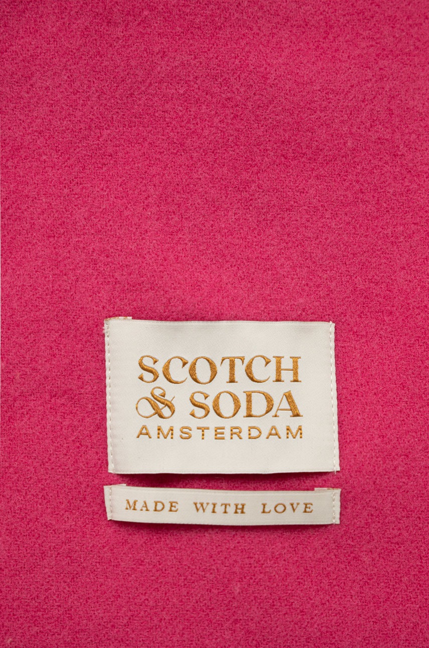 

Вовняний шарф Scotch & Soda колір рожевий однотонний