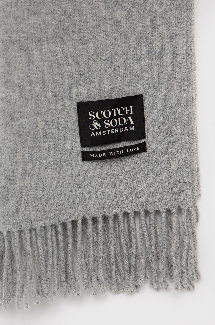 

Шерстяной шарф Scotch & Soda цвет серый однотонный