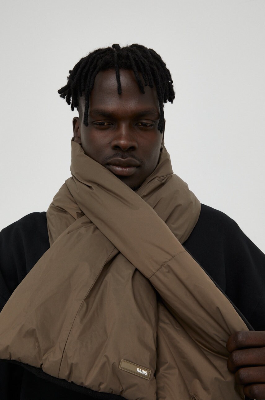 

Шал Rains 16050 Padded Nylon Scarf в кафяво с изчистен дизайн, Кафяв