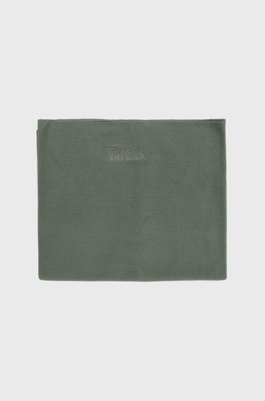 Nákrčník Jack Wolfskin zelená barva, hladký - zelená - 100 % Polyester
