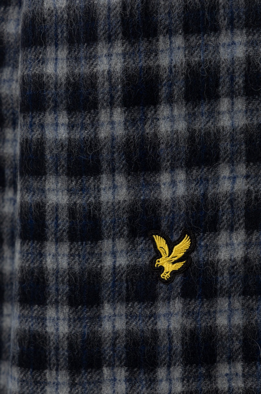 

Шерстяной шарф Lyle & Scott цвет синий узорный