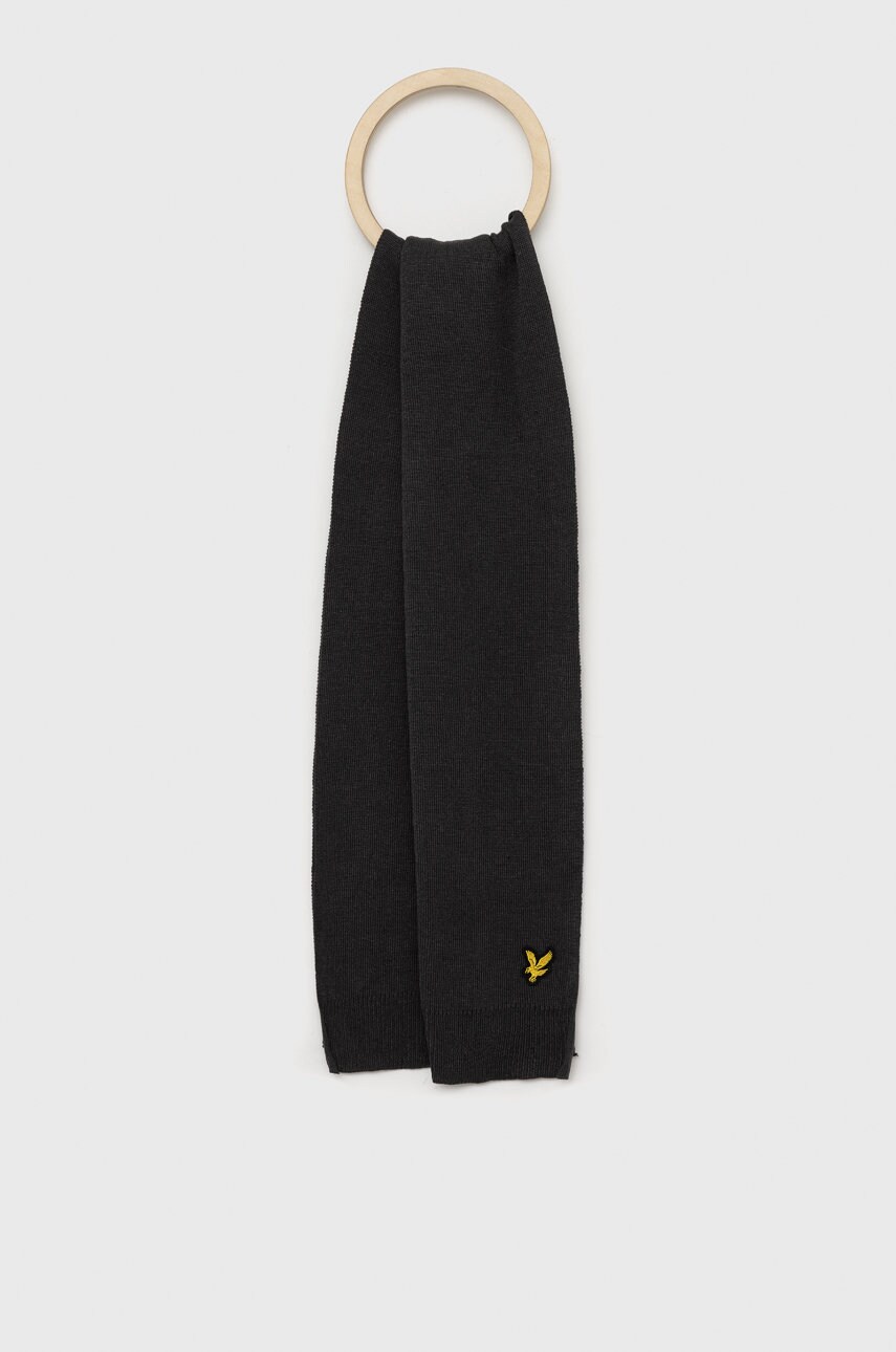 Lyle & scott fular culoarea gri, neted