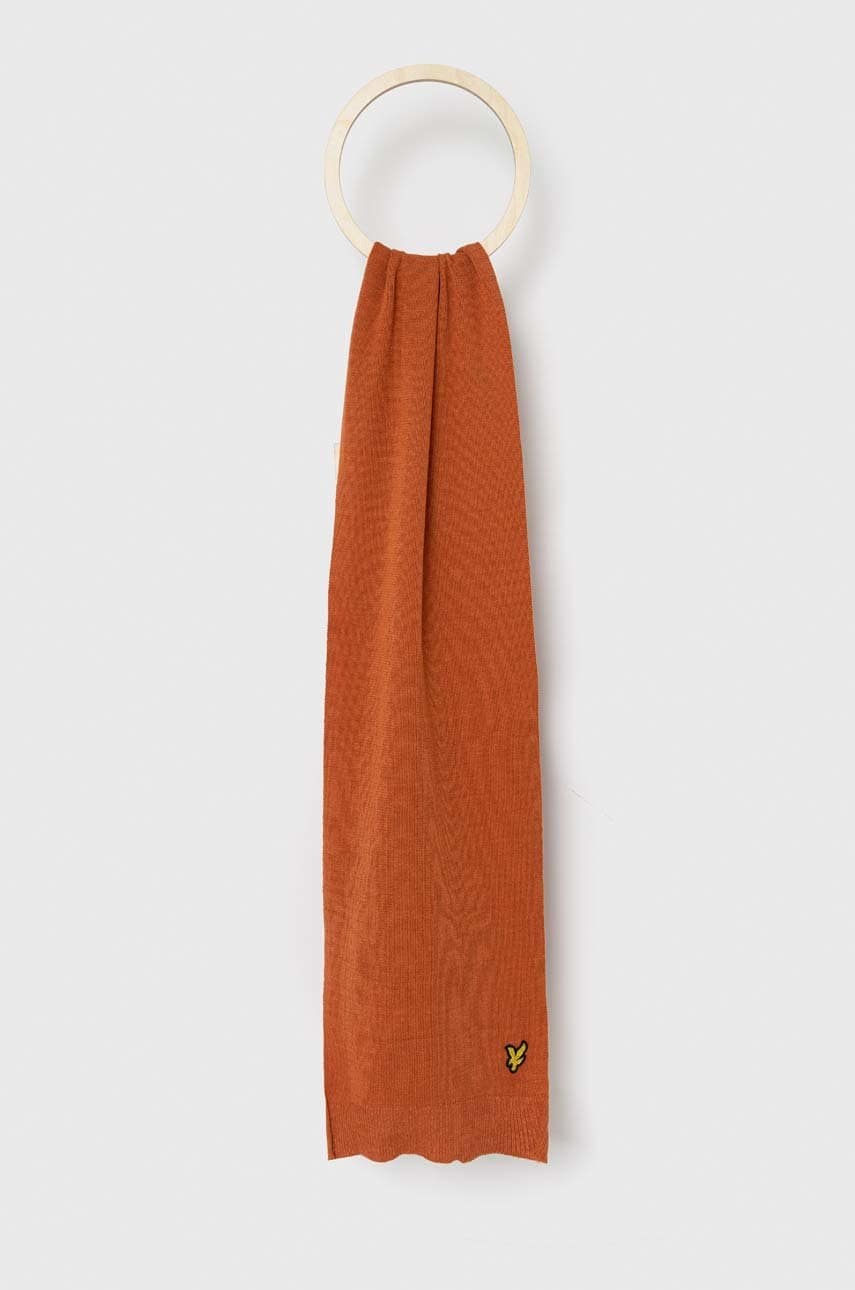 Lyle & scott fular culoarea portocaliu, neted
