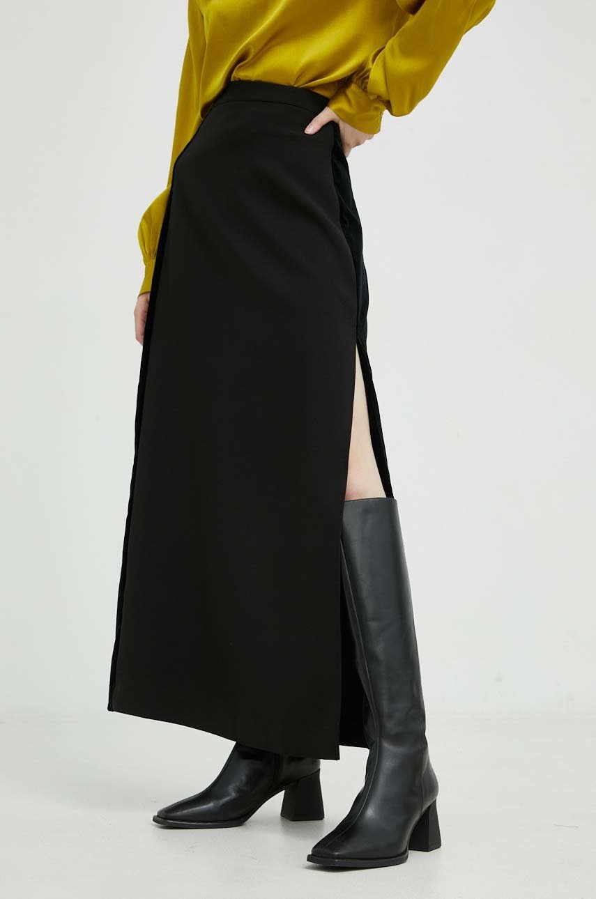 The Kooples Fusta Culoarea Negru, Maxi, Drept