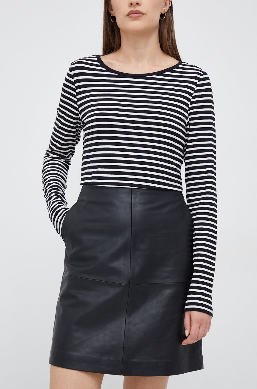 Calvin Klein spódnica skórzana kolor czarny mini prosta