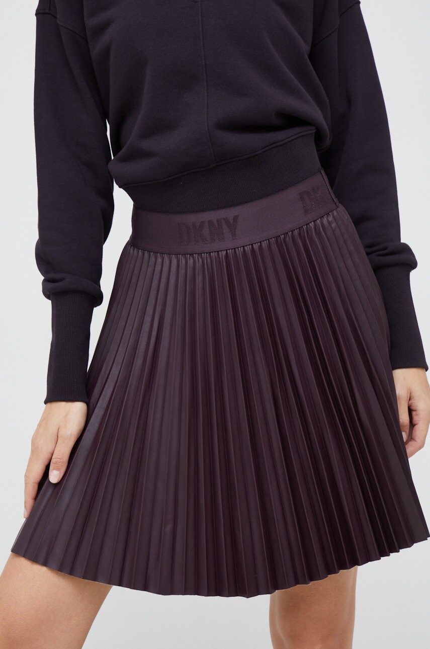 Dkny fusta culoarea violet, mini, evazati