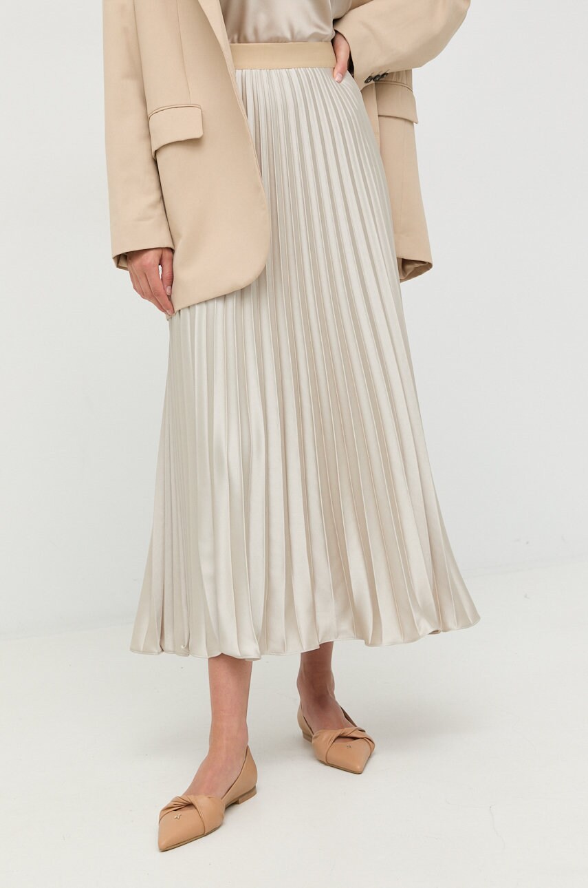 Weekend max mara fusta culoarea bej, maxi, evazati