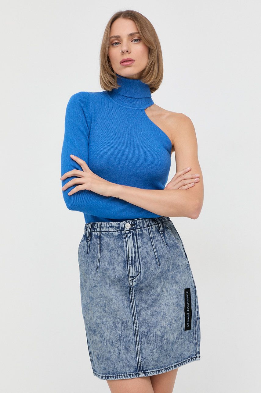 Armani Exchange fusta jeans mini, drept answear.ro imagine promotii 2022