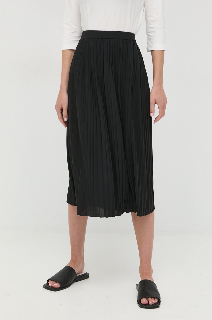 Max mara leisure fusta culoarea negru, midi, evazati