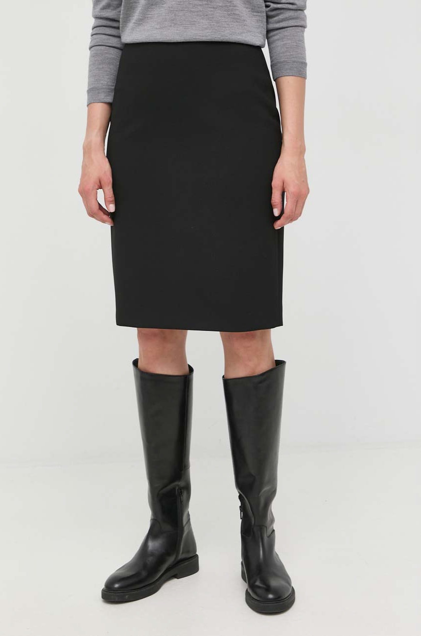 Boss fusta culoarea negru, mini, creion