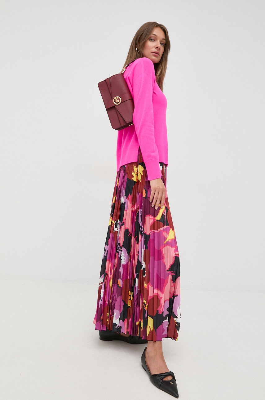 Max&co. fusta culoarea roz, maxi, evazati