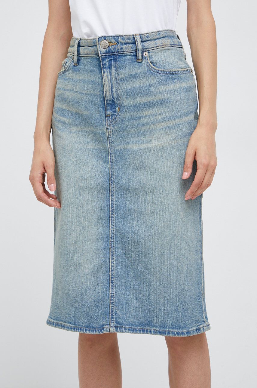 Lauren Ralph Lauren spódnica jeansowa midi prosta