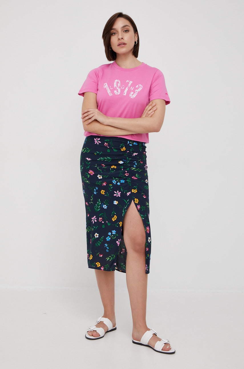 

Юбка Pepe Jeans цвет синий midi карандаш