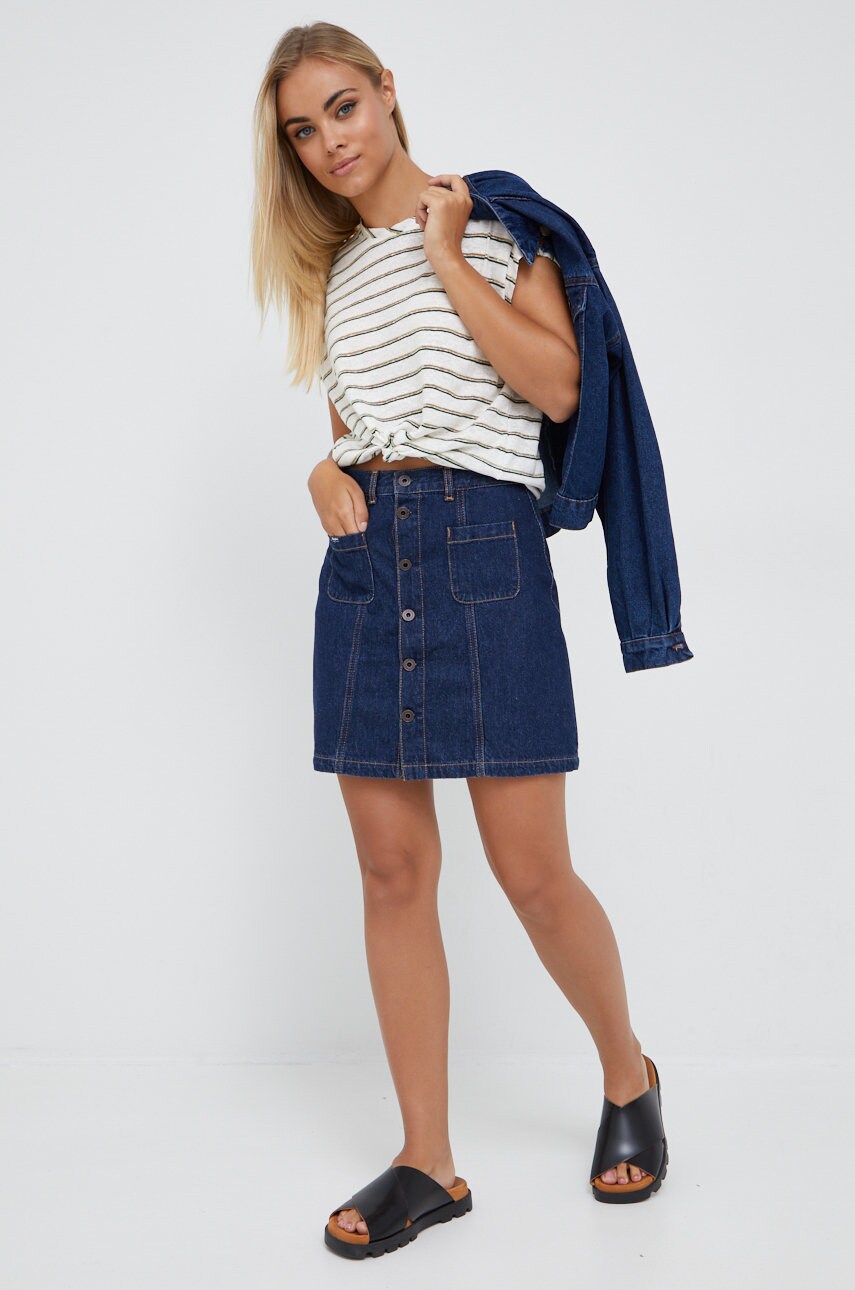 

Джинсовая юбка Pepe Jeans цвет синий mini прямая