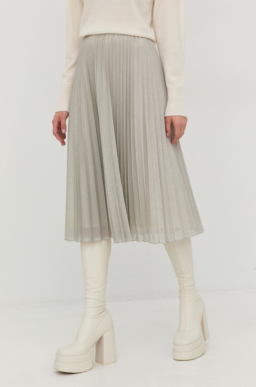 Max&co. fusta culoarea argintiu, midi, drept