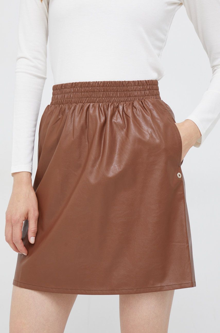 Pennyblack spódnica kolor brązowy mini rozkloszowana