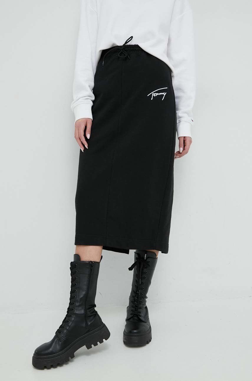 

юбка Tommy Jeans цвет чёрный midi прямая