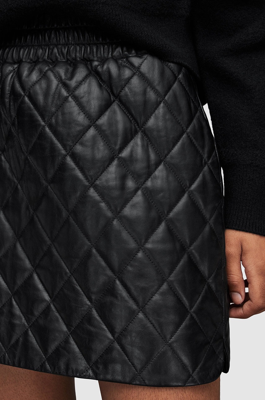 

Кожаная юбка AllSaints цвет чёрный mini прямая