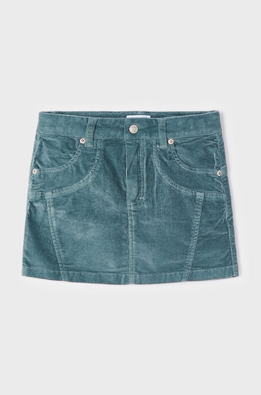 Mayoral fusta fete culoarea verde, mini, drept