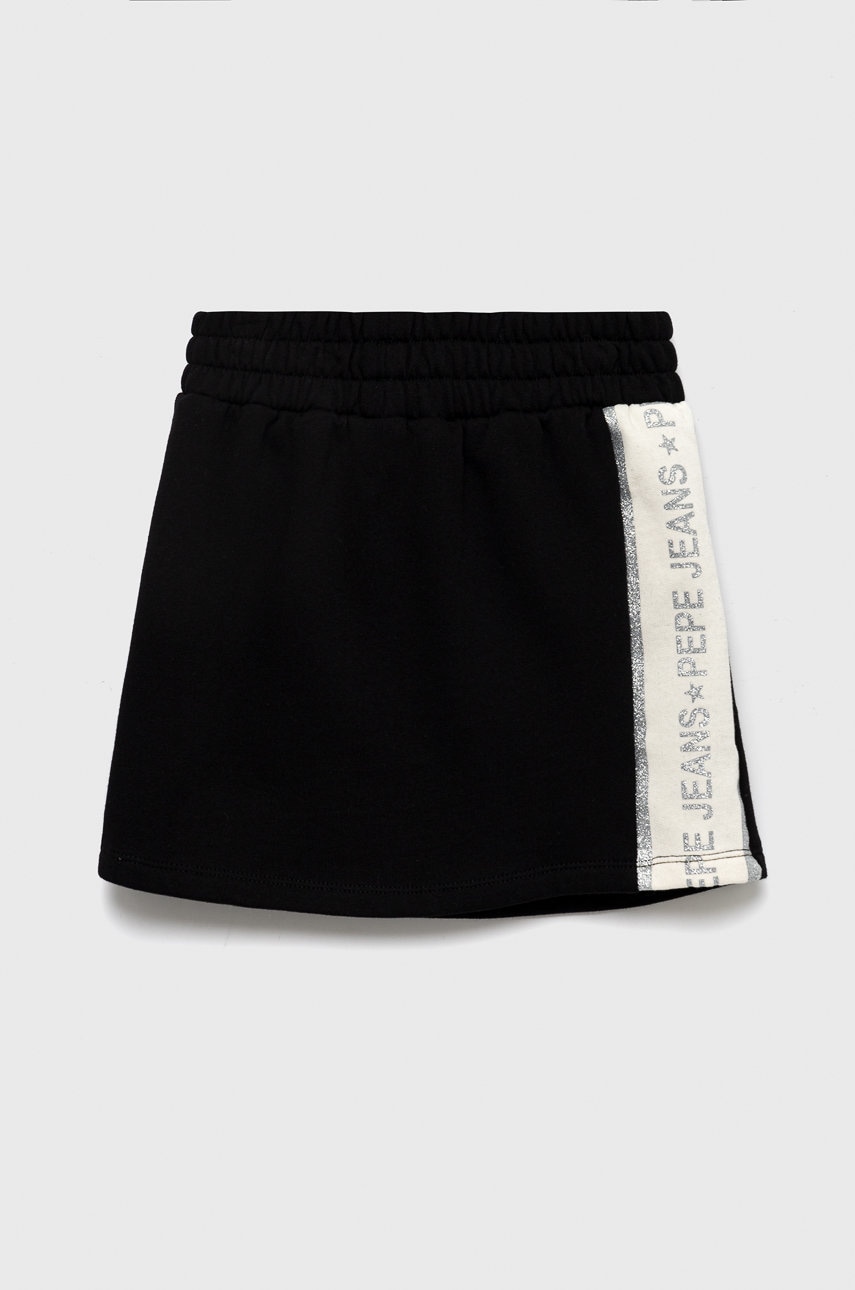 Pepe Jeans fusta fete culoarea negru, mini, evazati