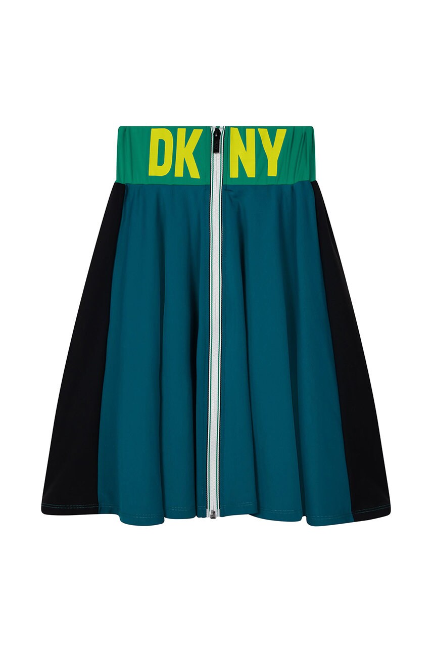 

Дитяча спідниця Dkny колір бірюзовий mini розкльошена