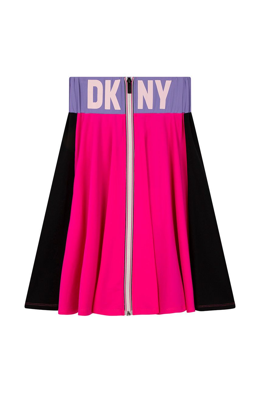 Dkny fusta fete culoarea roz, mini, evazati