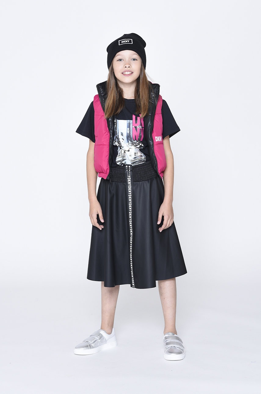 

Дитяча спідниця Dkny колір чорний mini розкльошена