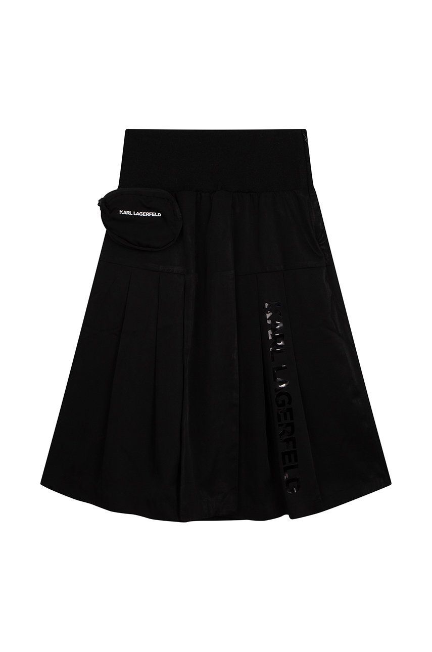 Karl Lagerfeld fusta fete culoarea negru, mini, evazati answear.ro imagine promotii 2022