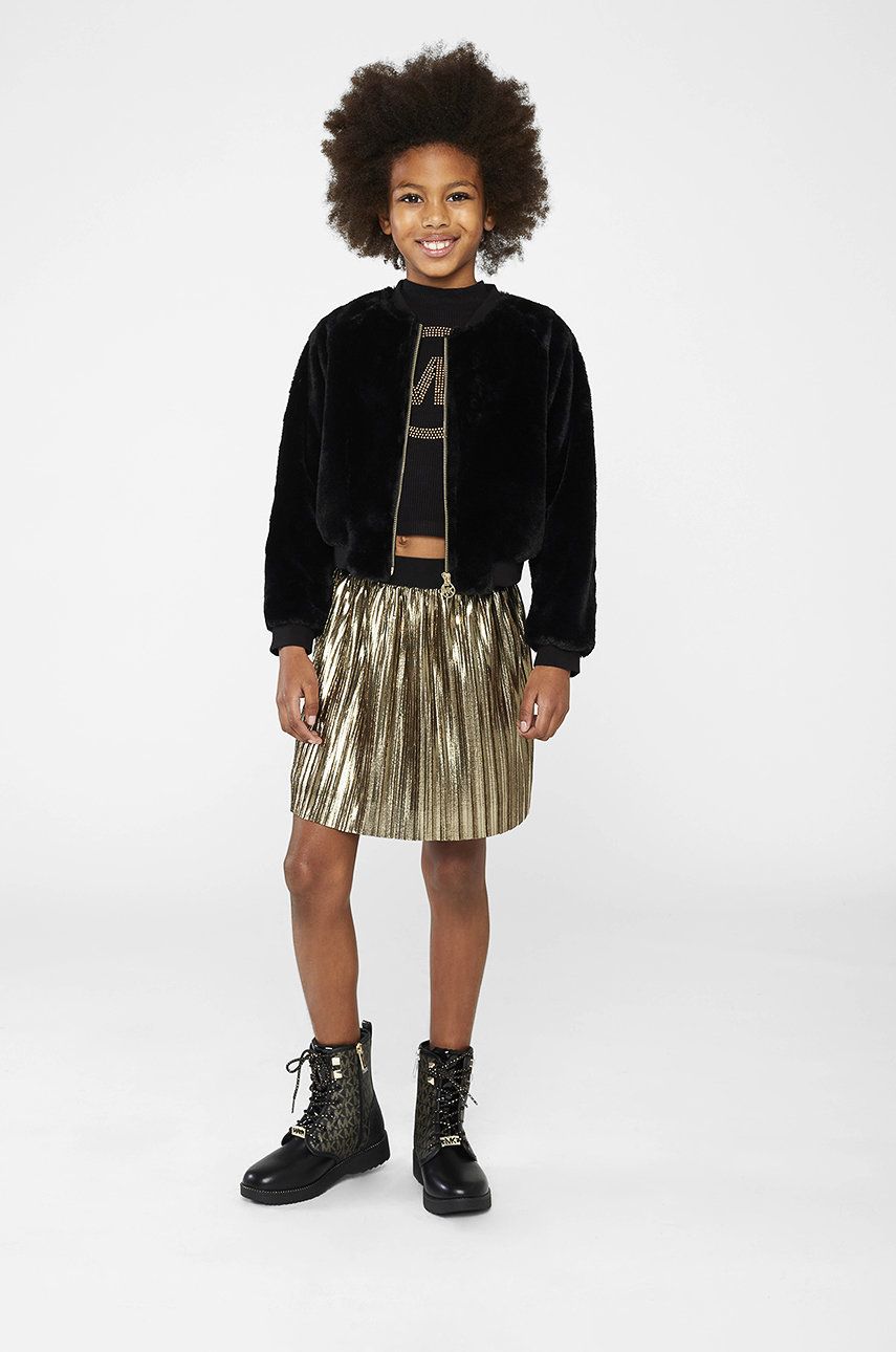 Dětská sukně Michael Kors zlatá barva, mini, áčková - zlatá -  100% Polyester