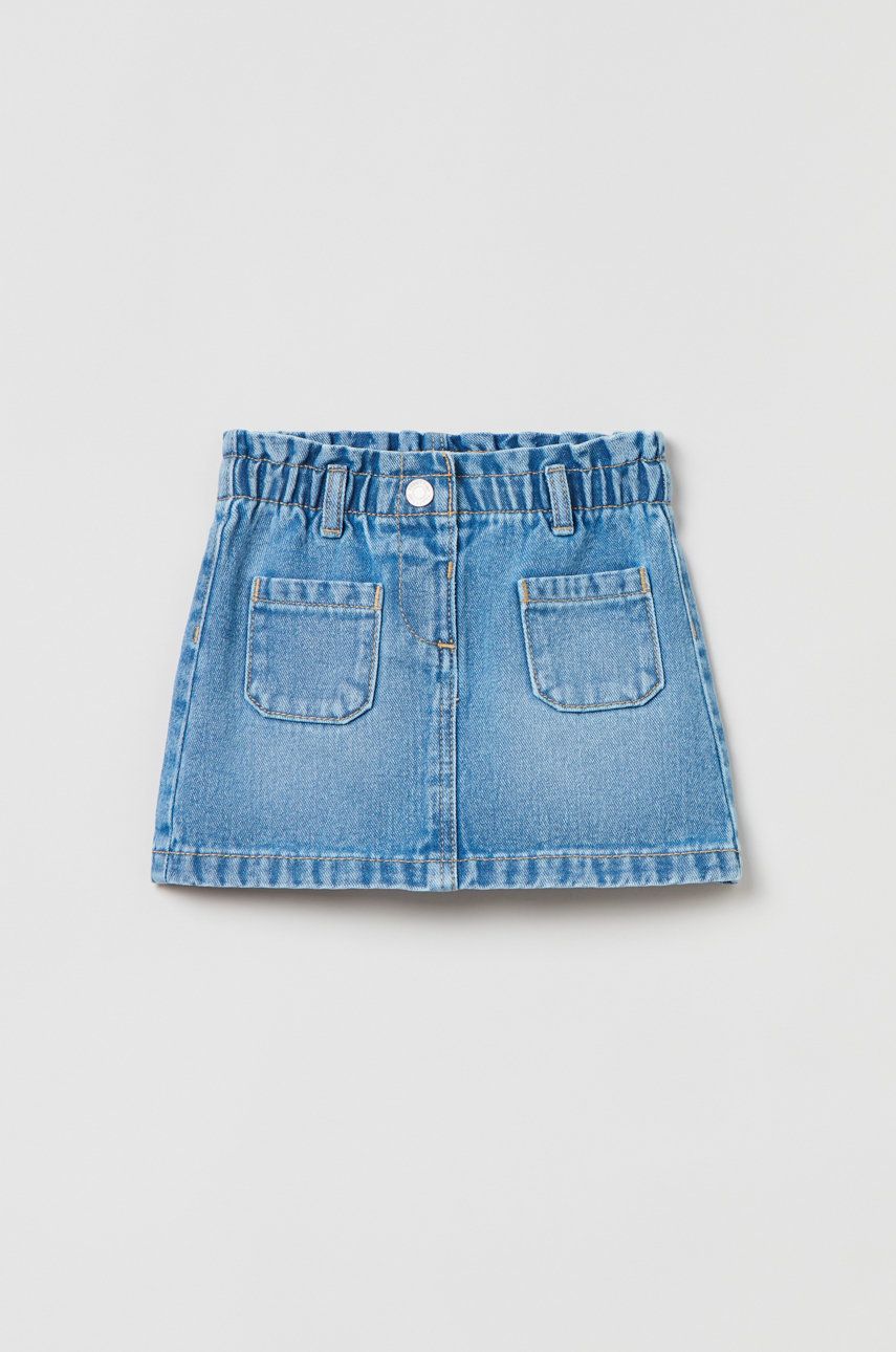 OVS spódnica jeansowa niemowlęca kolor fioletowy mini prosta