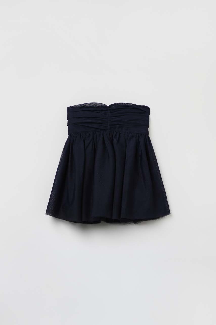 Dětská sukně OVS tmavomodrá barva, mini, áčková - námořnická modř -  Hlavní materiál: 100% Poly