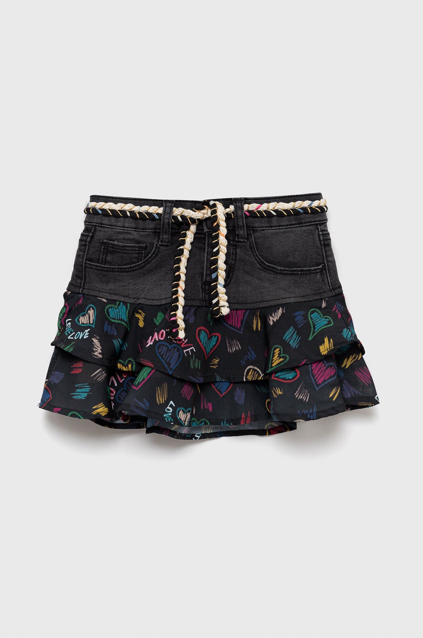 

Детская юбка Desigual цвет чёрный mini расклешённая