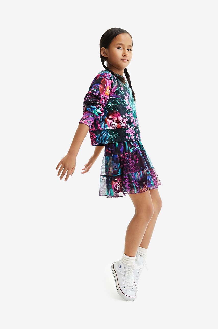 

Детска пола Desigual къс модел разкроен модел, Многоцветен
