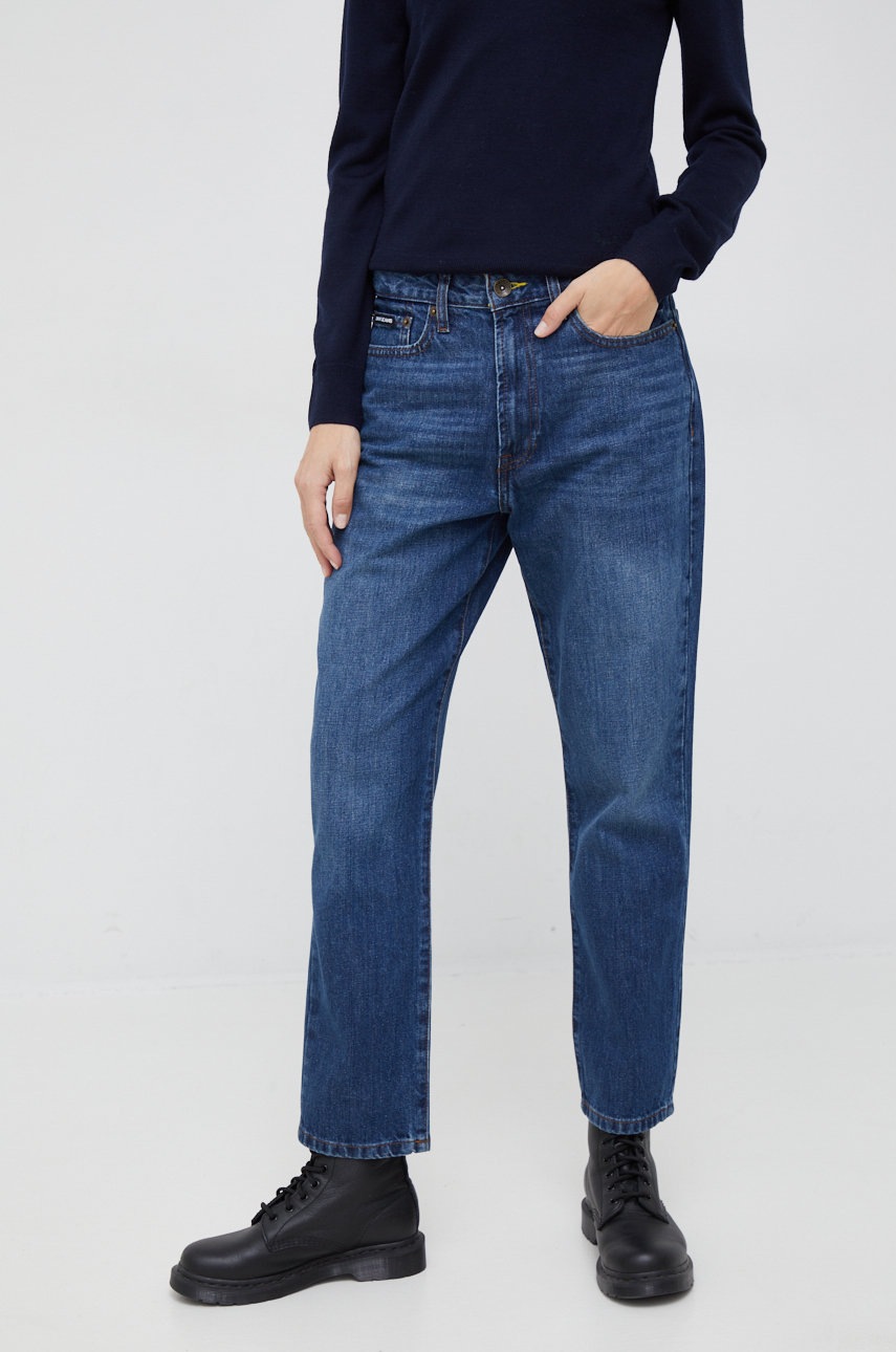 

Дънки Dkny с висока талия, Тъмносин