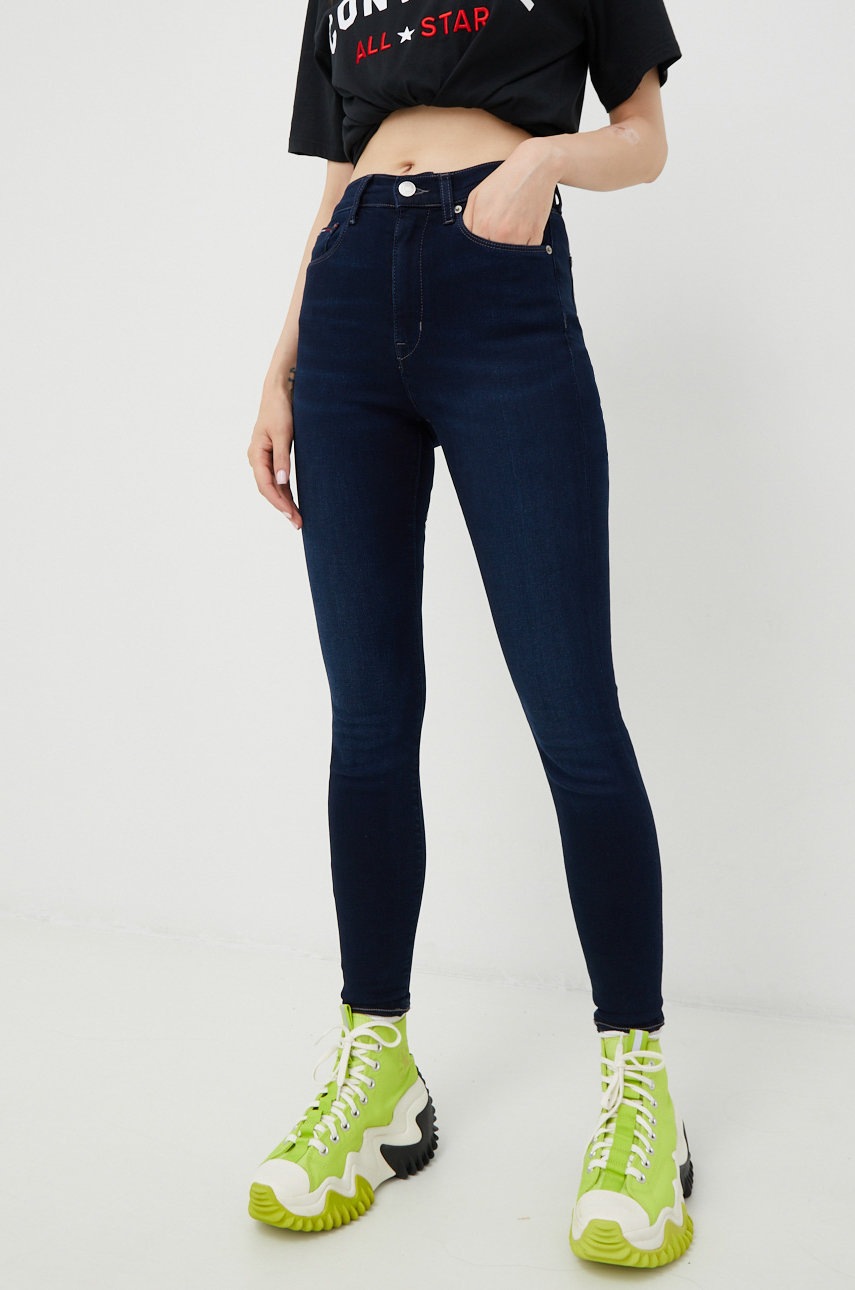

Дънки Tommy Jeans Sylvia Cf1263 с висока талия, Тъмносин