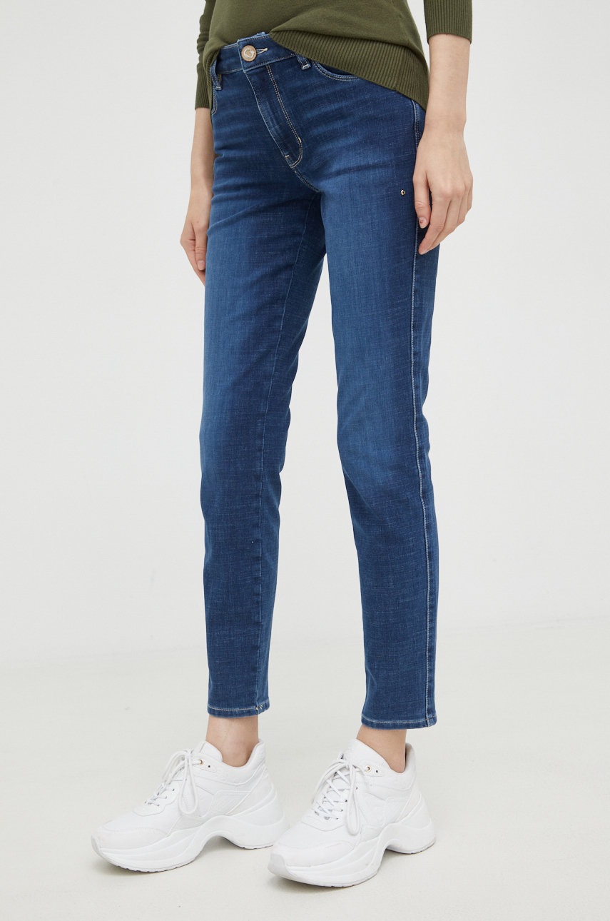

Дънки Guess в с висока талия, Син