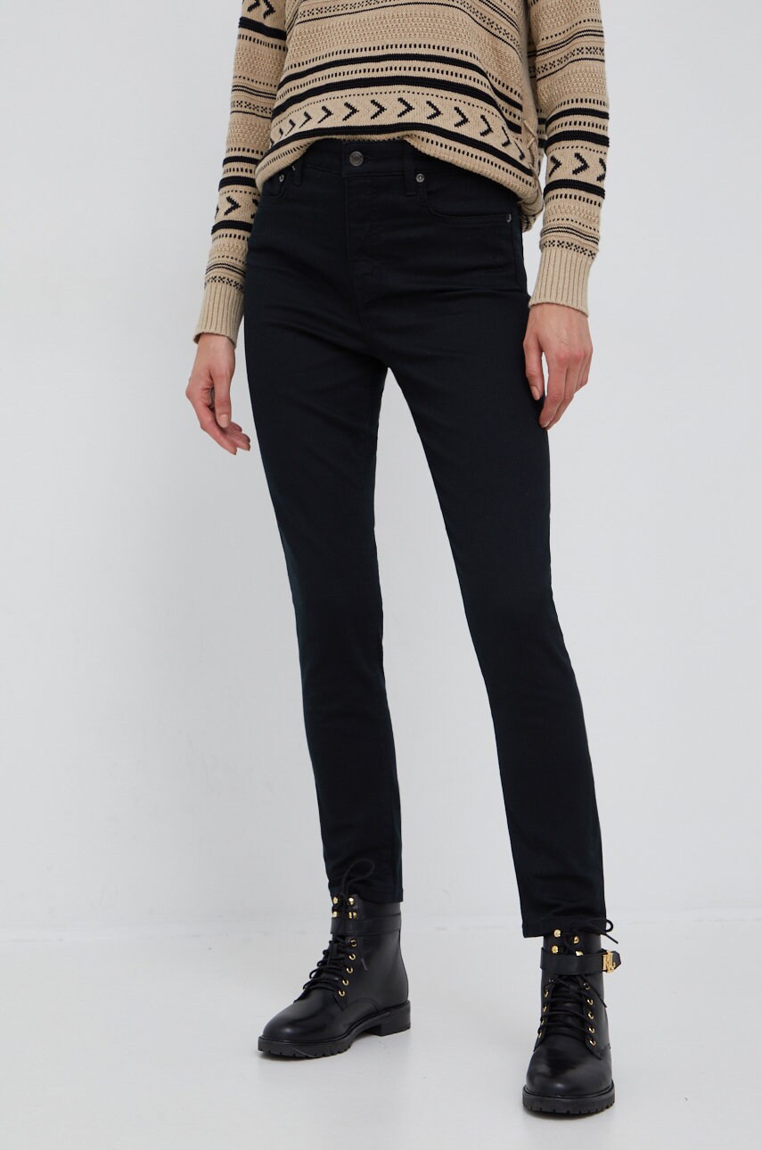 

Дънки Lauren Ralph Lauren в с висока талия, Черен