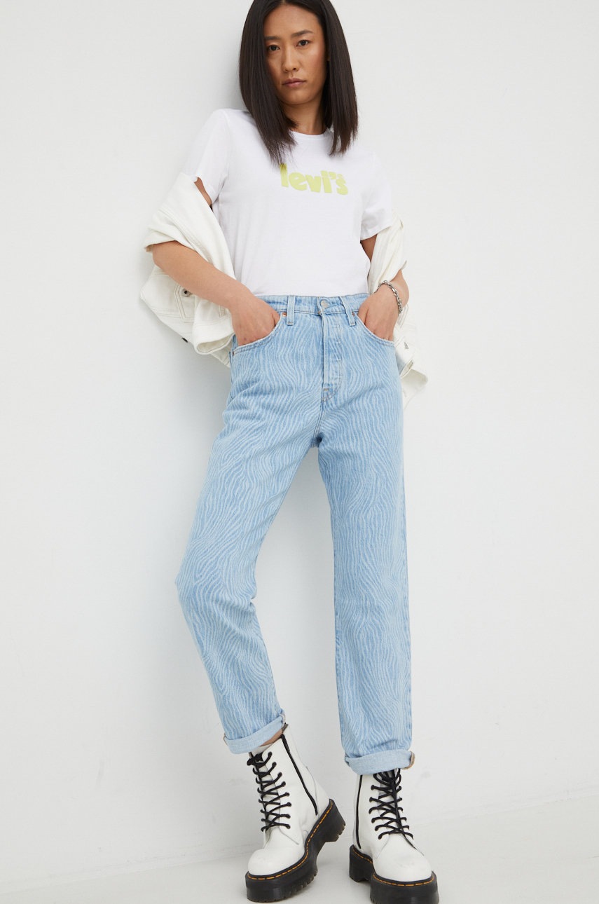 Levi’s jeansi 501 Crop femei , high waist 501 imagine noua