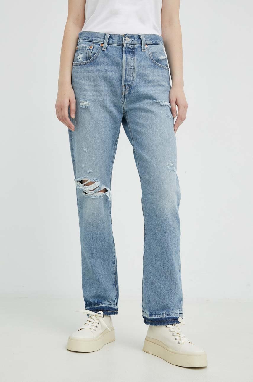 Levi's Jeansi 501 Crop Femei , High Waist