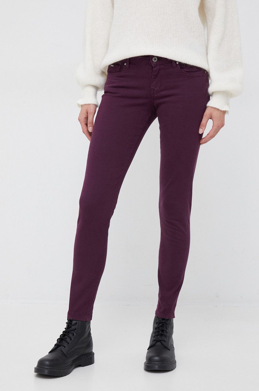 Pepe Jeans jeansi femei, culoarea violet, answear.ro