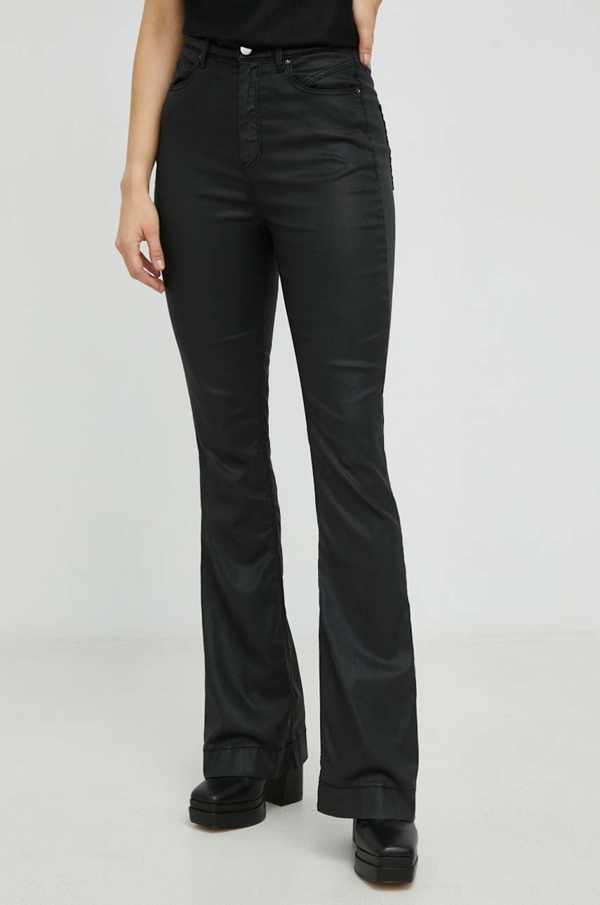 

Панталони Guess в с висока талия, Черен