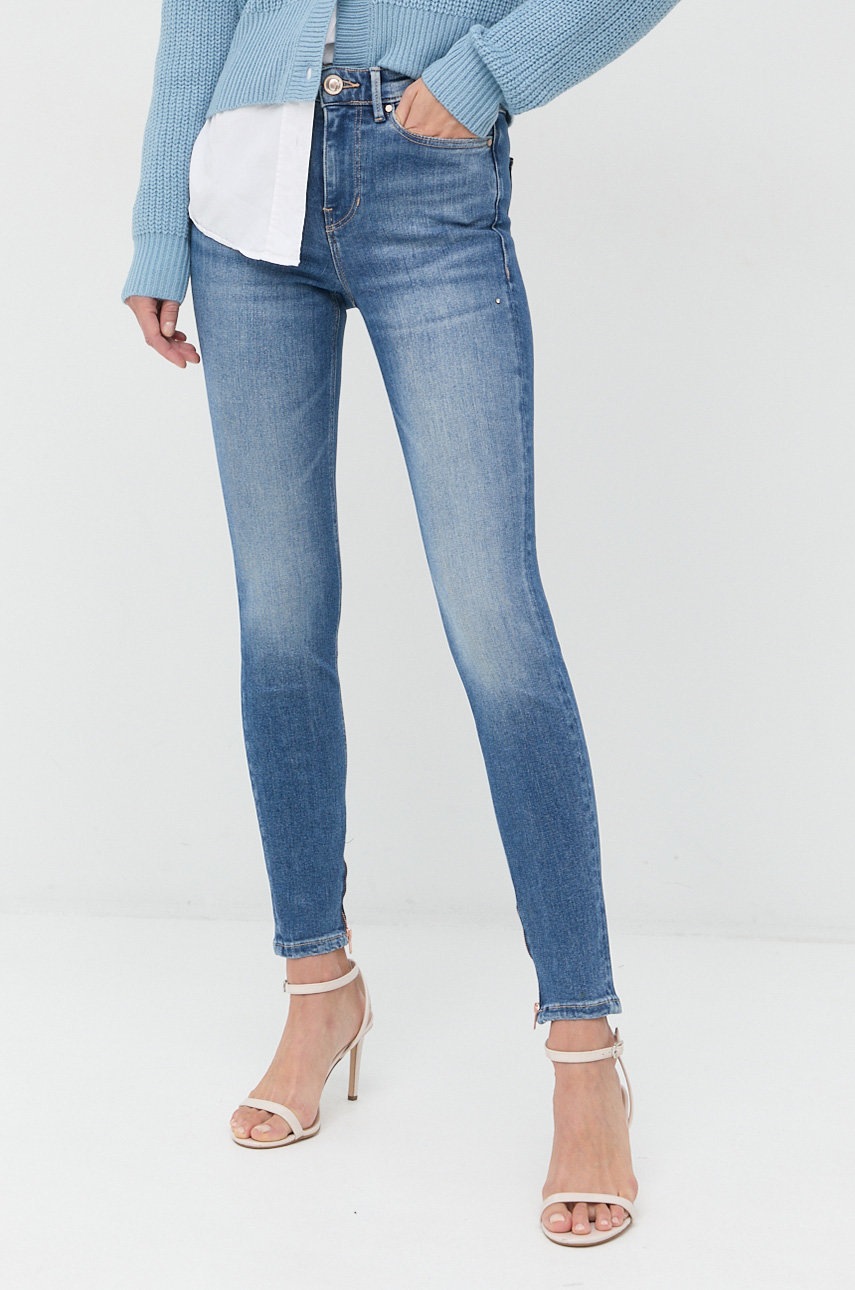 

Дънки Guess в с висока талия, Син