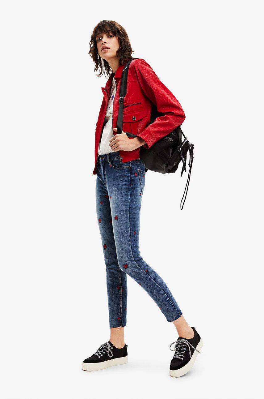 Desigual jeansi femei , medium waist answear.ro